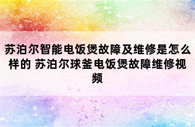 苏泊尔智能电饭煲故障及维修是怎么样的 苏泊尔球釜电饭煲故障维修视频